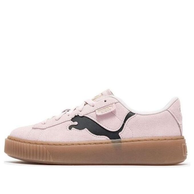 (WMNS) Semskede platåsko «Rosa svart gummi»