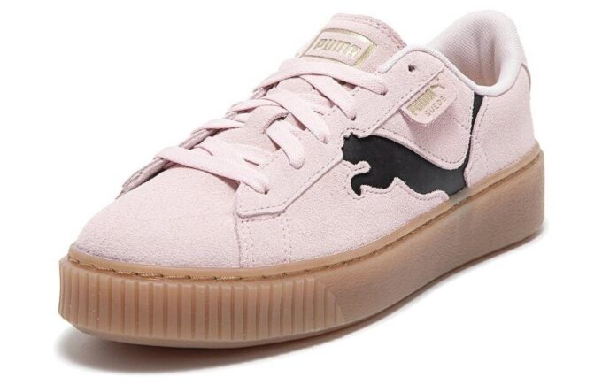 (WMNS) Semskede platåsko «Rosa svart gummi»