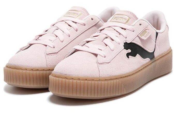 (WMNS) Semskede platåsko «Rosa svart gummi»