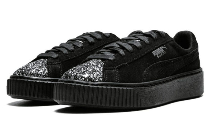 (WMNS) Semsket skinnplate &laquo;Crushed Gem – Svart&raquo;