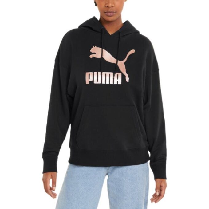 (WMNS) Stor Logo Athleisure Casual Sports Hettegenser Svart Rosa