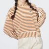 (WMNS) Stripete Strikkegenser «Beige»