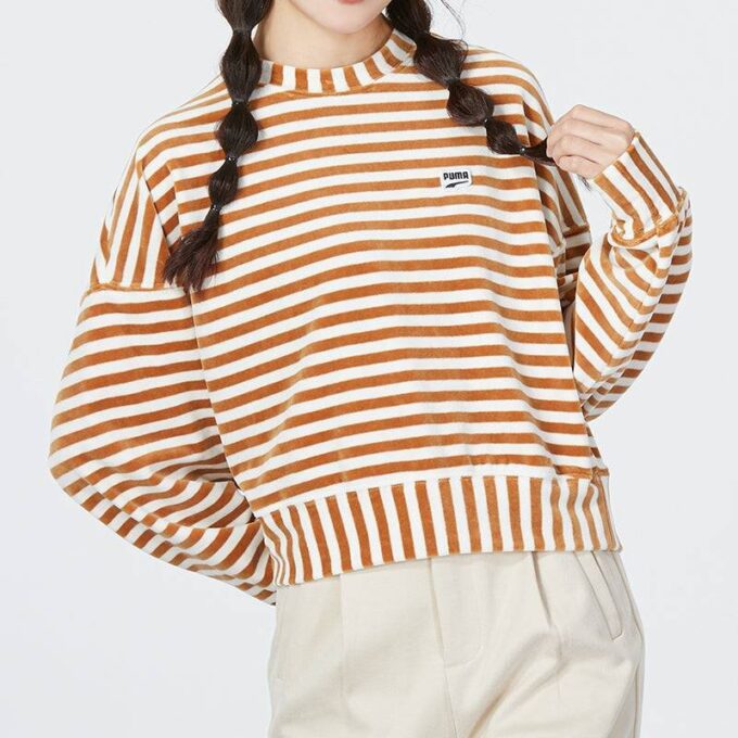 (WMNS) Stripete Strikkegenser «Beige»