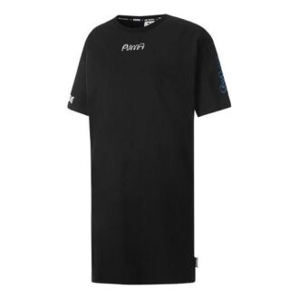 (WMNS) x Mr Doodle Crossover Casual Sports Pustende Kortermet Kjole Svart
