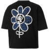 (WMNS) x MR DOODLE Løs T-skjorte med Crossover Graffiti, Stor Logo, Kortermet, Svart