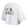 (WMNS) x PEANUTS Brodert Logo Rund Hals Kort Løs Kort Erme Hvit