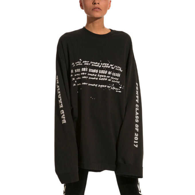 (WMNS) X Rihanna Fenty langermet t-skjorte med rund hals «Svart»