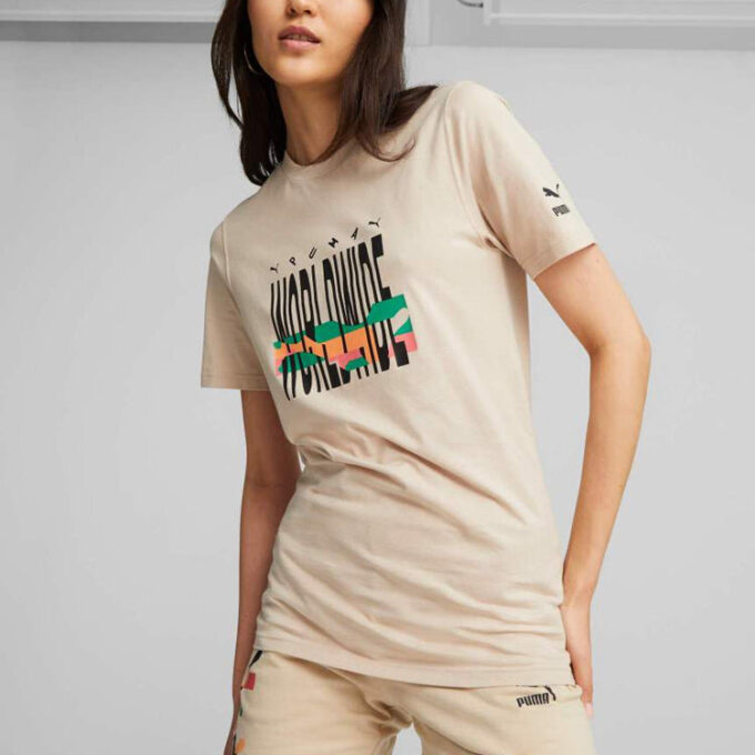 Worldwide Graphic T-skjorte «Beige Black»