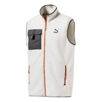 XTG Trail Fleece Vest med full glidelås og lomme &laquo;Hvit svart oransje&raquo;