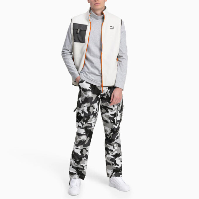 XTG Trail Fleece Vest med full glidelås og lomme &laquo;Hvit svart oransje&raquo;