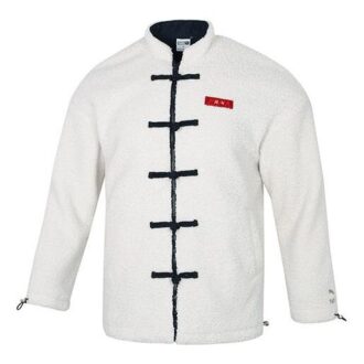 Yott Stand Collar-logojakke med begrenset logo i CNY, hvit